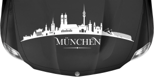 Haubenaufkleber Skyline München