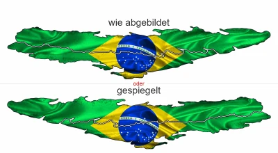 Heckaufkleber Fahne von Brasilien - Ansicht Ausrichtung