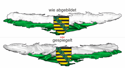 Die sächsische Flagge - Ansicht Ausrichtung