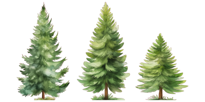 Autoaufkleber Set Tannen - Komplettansicht