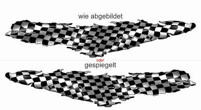 Zielflagge Wohnmobil Aufkleber - Ansicht Ausrichtung