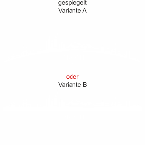 Heckscheibenaufkleber Skyline Hessen - gespiegelt - Ansicht Farbauswahl - Varianten A und B