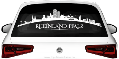 Heckscheibenaufkleber Skyline Rheinland-Pfalz mit Farbauswahl