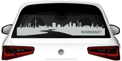 Heckscheibensticker mit Silhouette des Ruhrgebietes