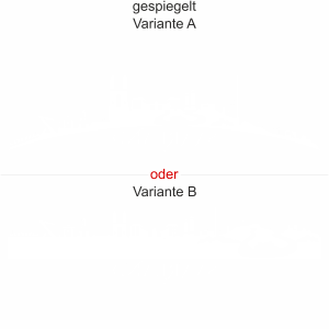 Heckscheibenaufkleber Skyline Saarland - gespiegelt - Ansicht Farbauswahl - Varianten A und B