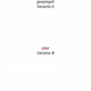 Heckscheibenaufkleber Skyline Saarland - gespiegelt - Ansicht Farbauswahl - Varianten A und B