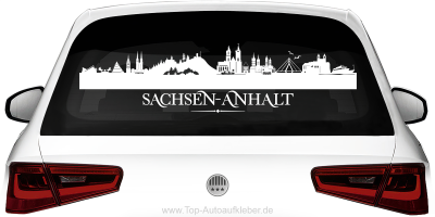 Heckscheibenaufkleber Skyline Sachsen-Anhalt mit Farbauswahl