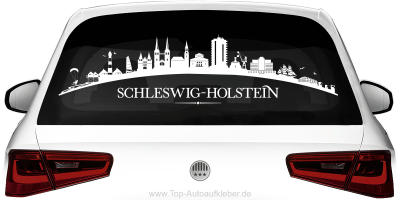 Heckscheibenaufkleber Skyline Schleswig-Holstein mit Farbauswahl