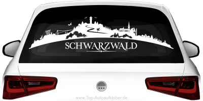 Heckscheibenaufkleber Skyline Schwarzwald mit Farbauswahl
