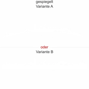 Heckscheibenaufkleber Skyline Thüringen - gespiegelt - Ansicht Farbauswahl - Varianten A und B