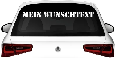 Heckscheibenaufkleber Wunschtext | 15mit Wunschtext