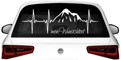 Mobile Preview: Wunschtextaufkleber fürs Heck vom Auto mit Outdoor Motiv
