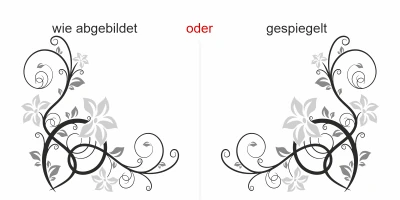 Klebefolie für die Heckscheibe mit buntem Blumenornament - Ansicht Ausrichtung