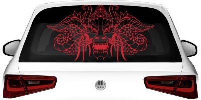 Heckscheibentattoo mit Tribal und chinesischem Drachen