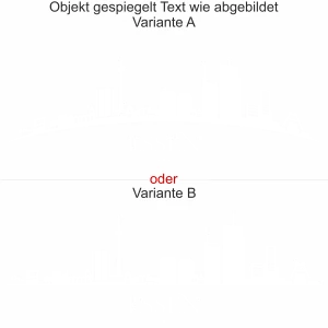 Essener Skyline als Aufkleber für die Heckscheibe - Ansicht Ausrichtung mit Farbauswahl und Variante