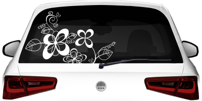 Ornamente als Aufkleber für die Heckscheibe