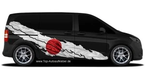 Mobile Preview: Japan Flaggenaufkleber als Set für beide Seiten des Reisemobils