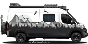 Mobile Preview: Camper Klebefolie Bergkette | Set für beide Fahrzeugseiten