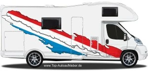 Mobile Preview: Luxemburgische Flagge als Aufkleber fürs Wohnmobil