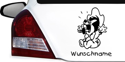 Lustiger Babyaufkleber mit schreiendem Kind