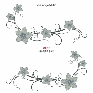 Motorhaubenaufkleber Blumenranke - Ansicht Ausrichtung