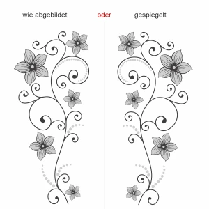 Motorhaubendekor mit buntem Blumenornament - Ansicht Ausrichtung