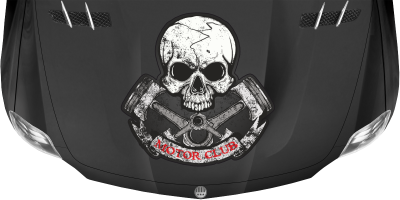 Motorhaubenaufkleber Skull Motor Club