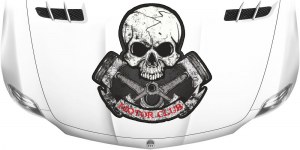 Motorhaubenaufkleber Totenkopf Motor Club