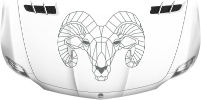 Folie für die Motorhaube mit Widderkopf Motiv