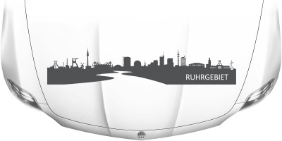 Mobile Preview: Autoaufkleber für die Motorhaube mit Skyline vom Ruhrgebiet