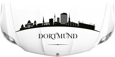 Skyline von Dortmund als Aufkleber für die Motorhaube
