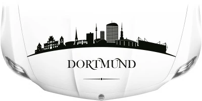 Skyline von Dortmund als Aufkleber für die Motorhaube