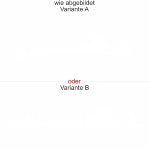Düsseldorfer Skyline als Aufkleber für die Motorhaube - Ansicht Ausrichtung mit Farbauswahl und Variante
