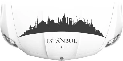 Mobile Preview: Istanbuler Skyline als Aufkleber für die Motorhaube
