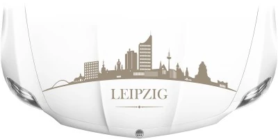 Mobile Preview: Leipziger Skyline als Aufkleber für die Motorhaube