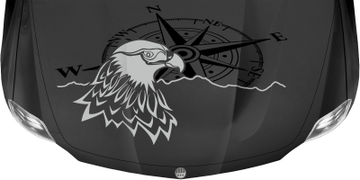 Motorhaubenaufkleber Adler mit Kompass