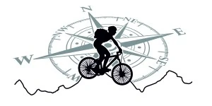 Motorhaubenaufkleber Kompass und Mountainbike