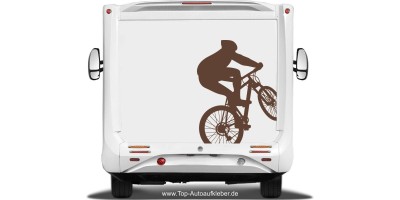 Mobile Preview: Wohnwagendekor mit Mountainbike