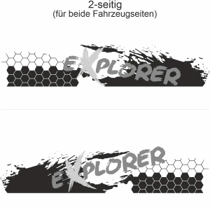 Polygon Dekor - Ansicht zweiseitig für beide Fahrzeugseiten