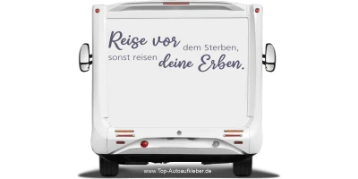 Reiseaufkleber Vor deinen Erben