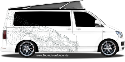 Reisemobil Aufkleber Topographische Karte