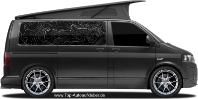 Reisemobil Aufkleber Topographische Karte
