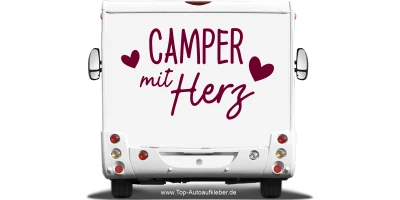 Reisemobilaufkleber Camper mit Herz