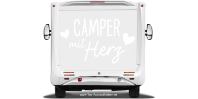 Reisemobilaufkleber Camper mit Herz