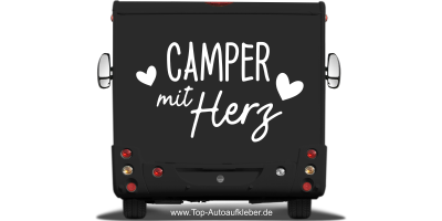 Reisemobilaufkleber Camper mit Herz