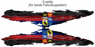Flagge von Ostfriesland als Autoaufkleber | Set für beide Fahrzeugseiten