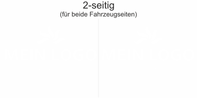 Seitenaufkleber Firmenlogo einfarbig - Ansicht Beispielbild mit Farbauswahl zweiseitig für beide Fahrzeugseiten