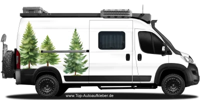 Seitenaufkleber Set Tannen