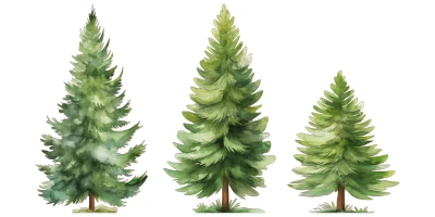 Seitenaufkleber Set Tannen - Komplettansicht