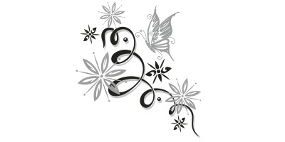 Seitendekor Ornament + Schmetterling | Set für beide Fahrzeugseiten
